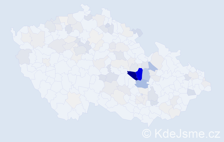 Příjmení: 'Báča', počet výskytů 383 v celé ČR