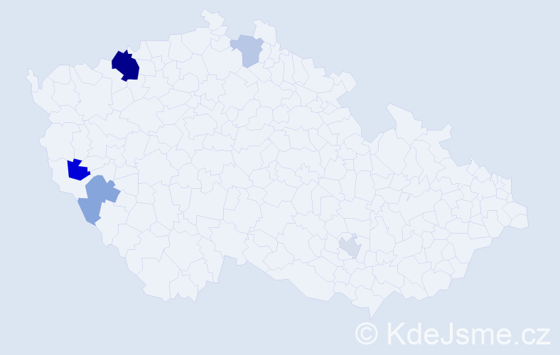 Příjmení: 'Thumsová', počet výskytů 10 v celé ČR