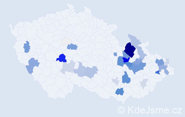 Příjmení: 'Rašnerová', počet výskytů 76 v celé ČR