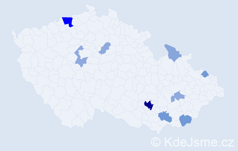 Příjmení: 'Zavrtal', počet výskytů 30 v celé ČR