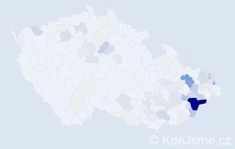 Příjmení: 'Chrástecký', počet výskytů 264 v celé ČR