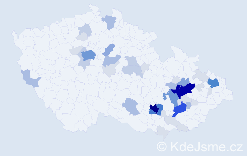 Příjmení: 'Mariánek', počet výskytů 138 v celé ČR