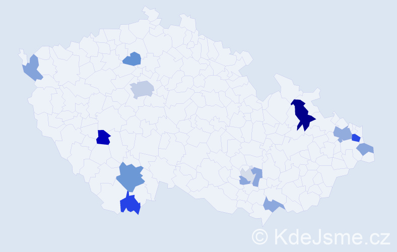 Příjmení: 'Višvader', počet výskytů 26 v celé ČR