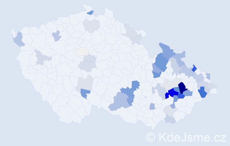 Příjmení: 'Kajnarová', počet výskytů 114 v celé ČR