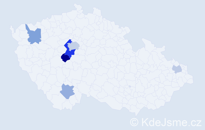 Příjmení: 'Kadyrov', počet výskytů 10 v celé ČR