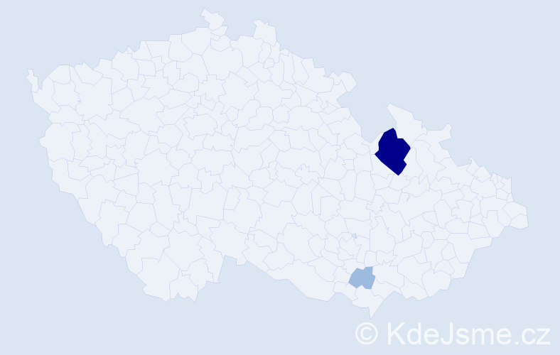 Příjmení: 'Kopot', počet výskytů 5 v celé ČR