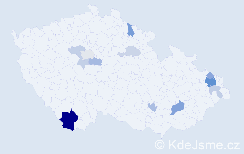 Příjmení: 'Adamíček', počet výskytů 30 v celé ČR