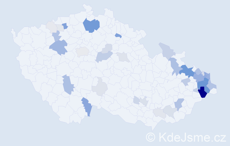 Příjmení: 'Gurecký', počet výskytů 176 v celé ČR