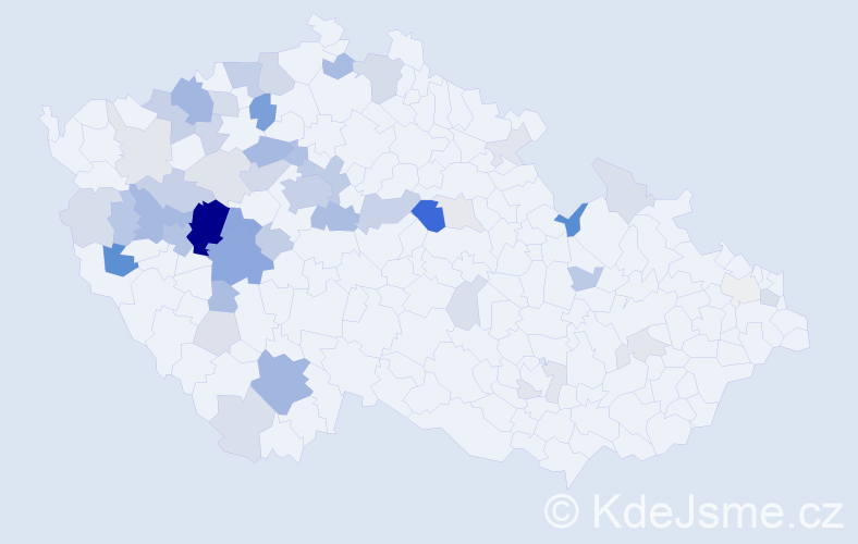 Příjmení: 'Hladová', počet výskytů 161 v celé ČR