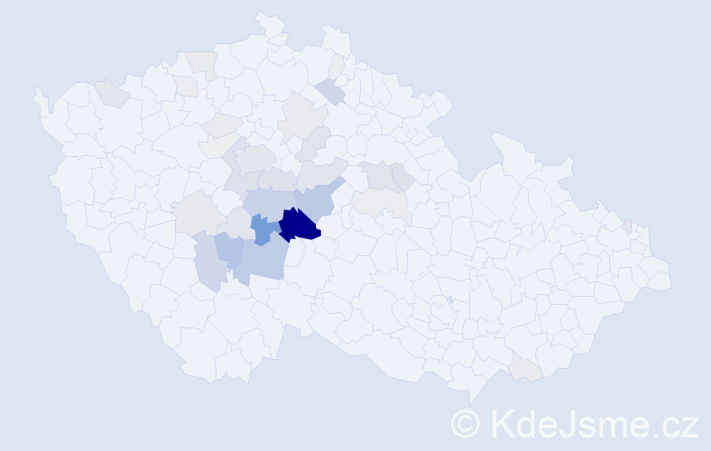 Příjmení: 'Kakos', počet výskytů 131 v celé ČR