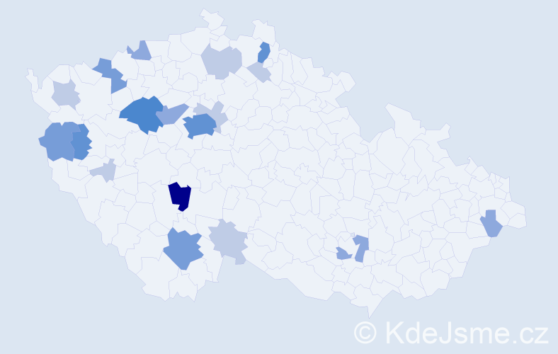 Příjmení: 'Kokrment', počet výskytů 50 v celé ČR