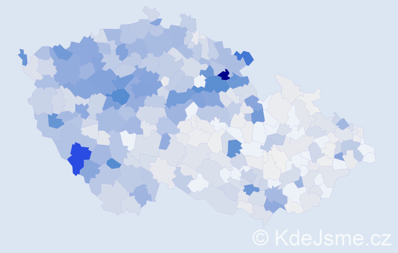Příjmení: 'Holeček', počet výskytů 2784 v celé ČR