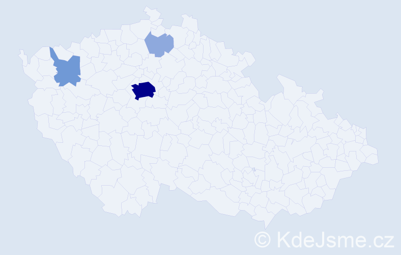 Příjmení: 'Perkaus', počet výskytů 13 v celé ČR