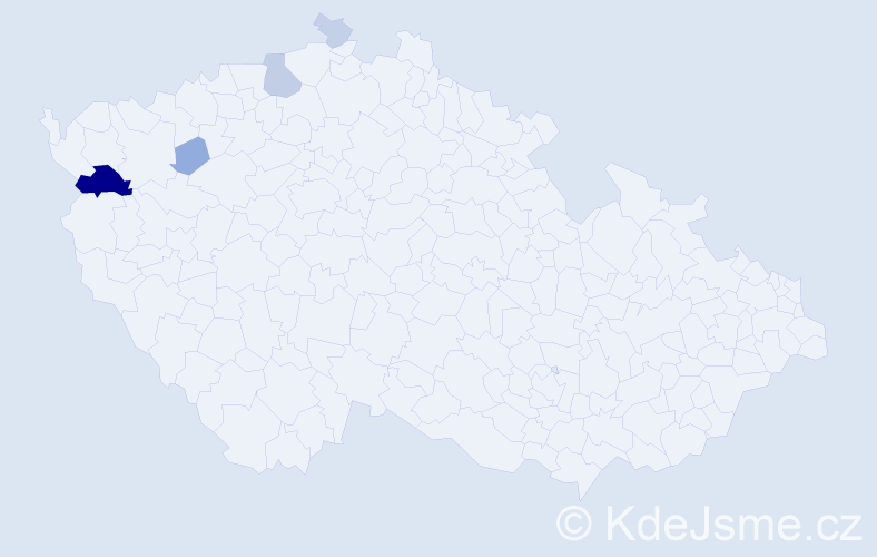 Příjmení: 'Axamský', počet výskytů 13 v celé ČR