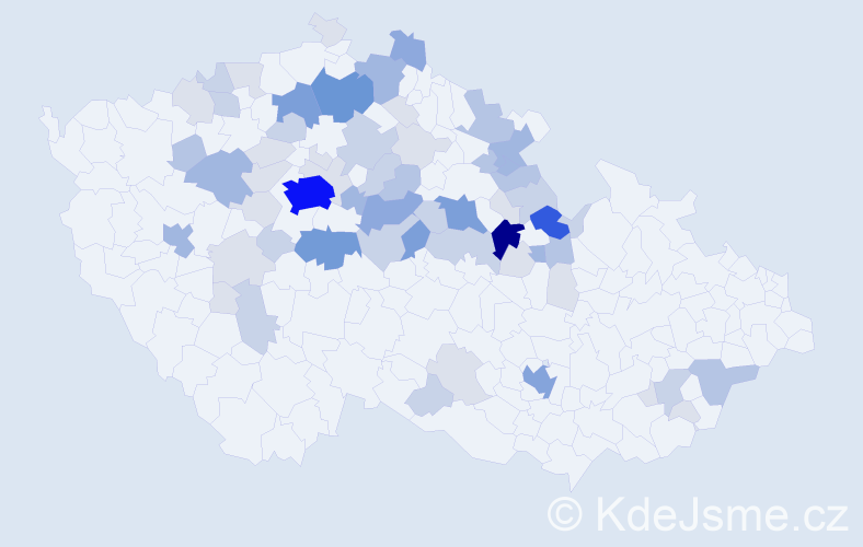 Příjmení: 'Paďourová', počet výskytů 208 v celé ČR