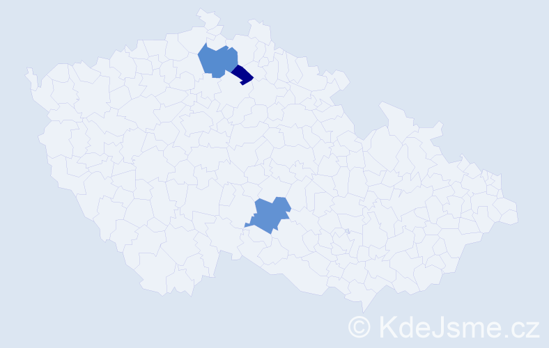 Příjmení: 'Biglová', počet výskytů 5 v celé ČR