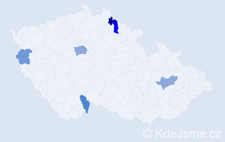 Příjmení: 'Maciková', počet výskytů 17 v celé ČR