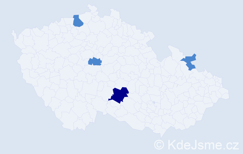 Příjmení: 'Zemanek', počet výskytů 6 v celé ČR