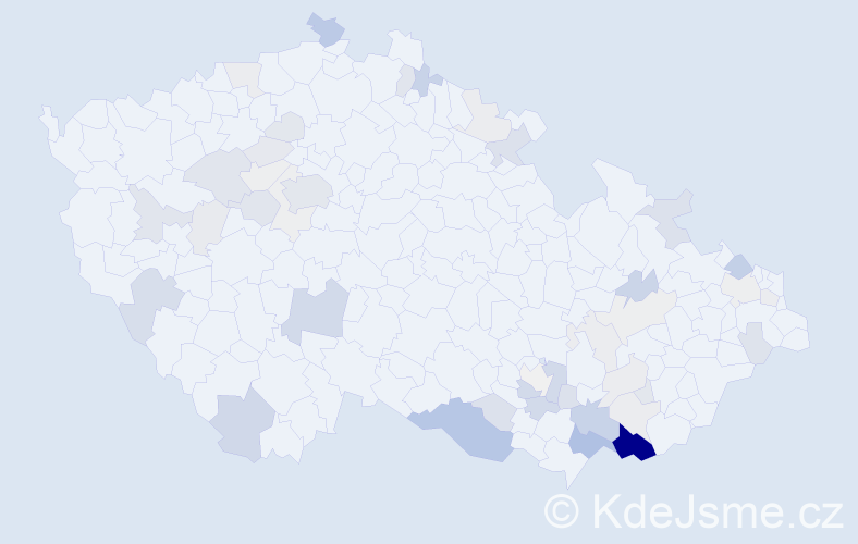 Příjmení: 'Řičica', počet výskytů 148 v celé ČR