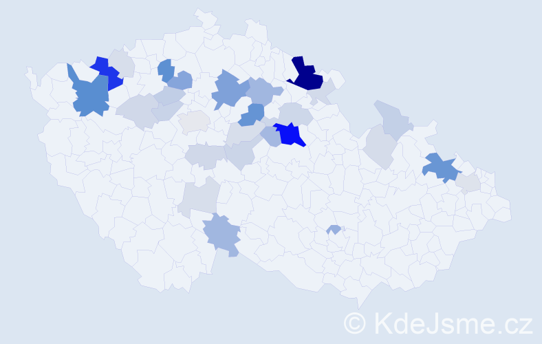 Příjmení: 'Lévaiová', počet výskytů 101 v celé ČR