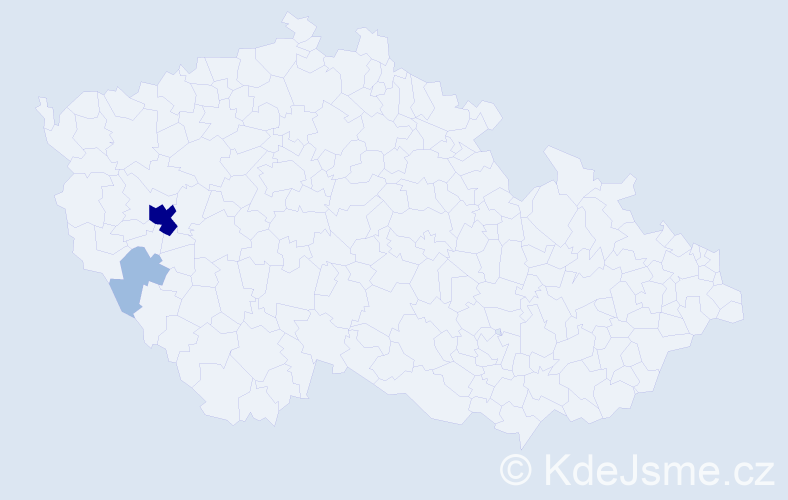 Příjmení: 'Tomášeková', počet výskytů 5 v celé ČR