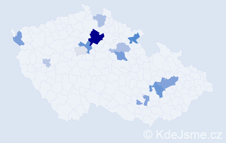 Příjmení: 'Knill', počet výskytů 23 v celé ČR