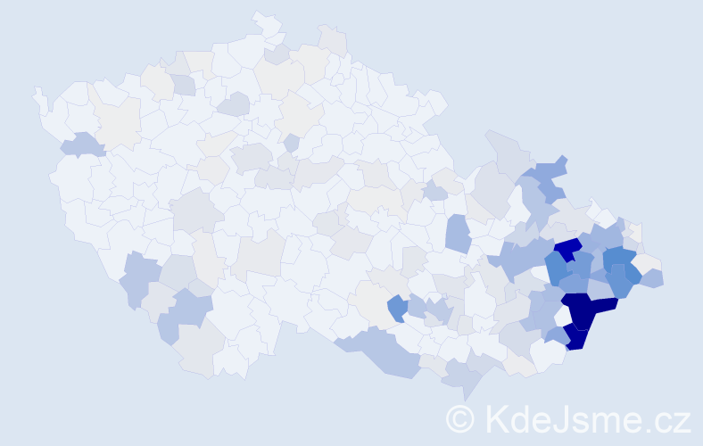 Příjmení: 'Juřica', počet výskytů 825 v celé ČR