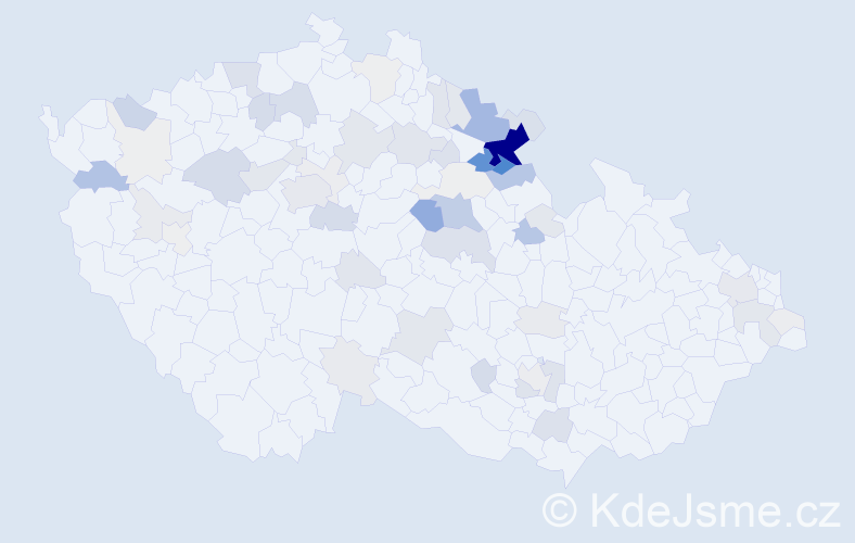 Příjmení: 'Kaválek', počet výskytů 229 v celé ČR