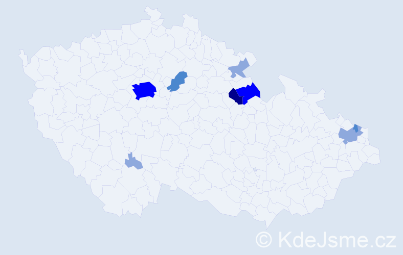 Příjmení: 'Fritzlová', počet výskytů 21 v celé ČR