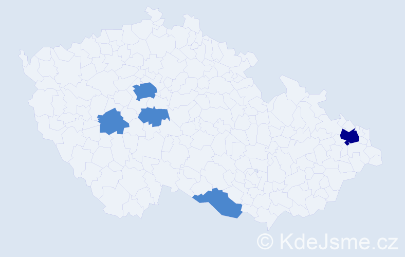 Příjmení: 'Paredes', počet výskytů 7 v celé ČR
