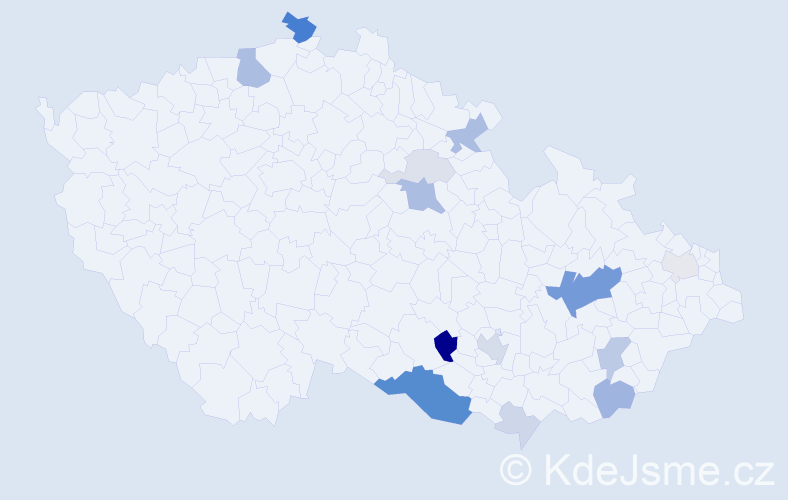 Příjmení: 'Nehněvajsová', počet výskytů 41 v celé ČR