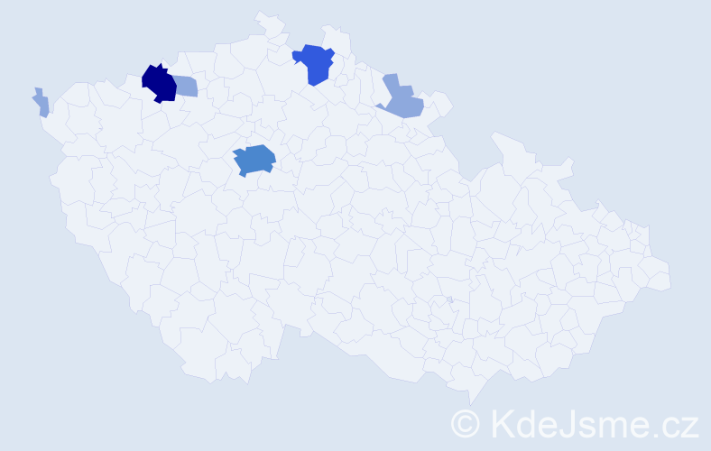 Příjmení: 'Prokopčáková', počet výskytů 13 v celé ČR