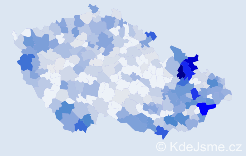 Příjmení: 'Gajdošová', počet výskytů 1300 v celé ČR
