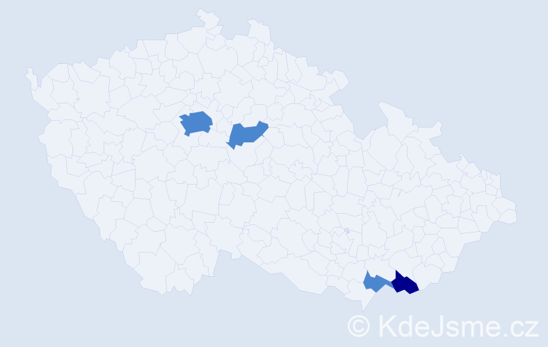 Příjmení: 'Dóciová', počet výskytů 6 v celé ČR