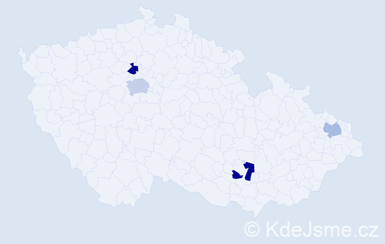 Příjmení: 'Kruse', počet výskytů 6 v celé ČR