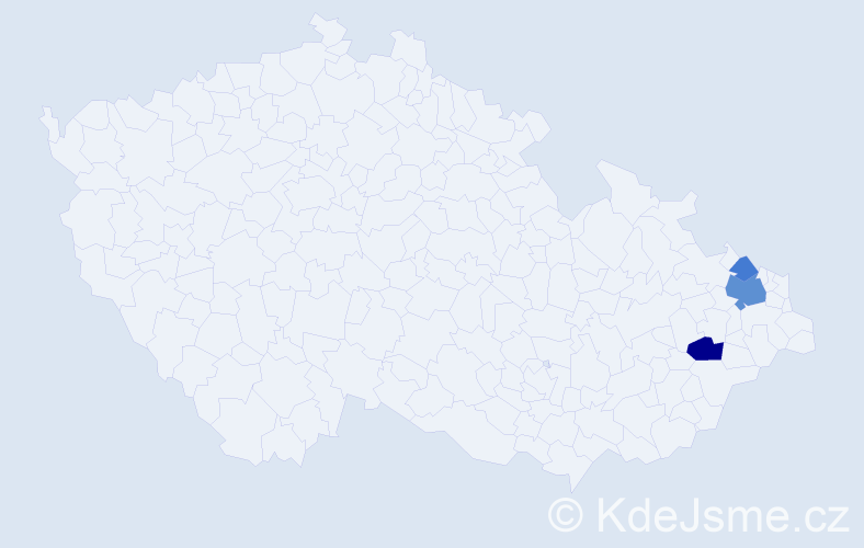 Příjmení: 'Tomiaková', počet výskytů 7 v celé ČR