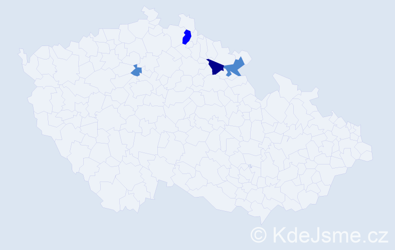 Příjmení: 'Vitebská', počet výskytů 7 v celé ČR