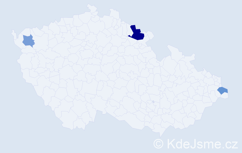 Příjmení: 'Toholová', počet výskytů 5 v celé ČR