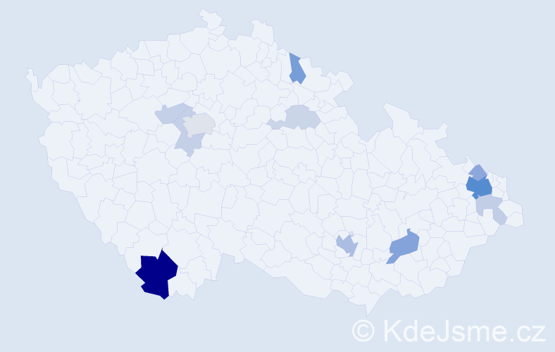 Příjmení: 'Adamíček', počet výskytů 31 v celé ČR