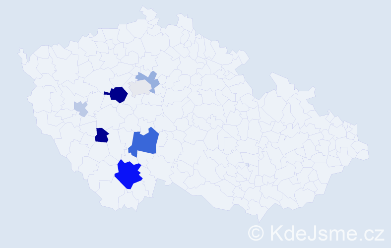 Příjmení: 'Filec', počet výskytů 17 v celé ČR