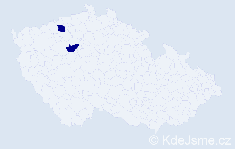 Příjmení: 'Kalvinová', počet výskytů 2 v celé ČR