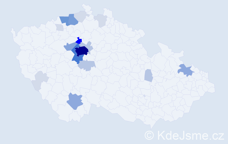 Příjmení: 'Humpl', počet výskytů 70 v celé ČR