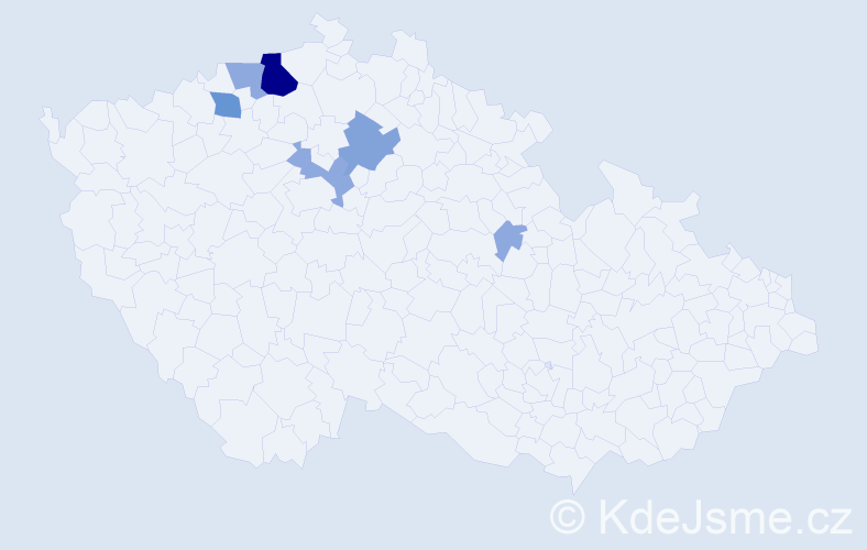 Příjmení: 'Burkovec', počet výskytů 17 v celé ČR