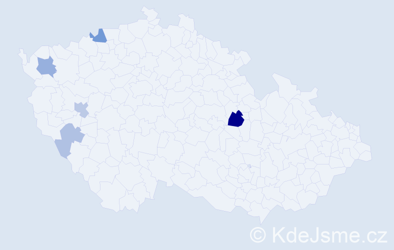 Příjmení: 'Kilb', počet výskytů 11 v celé ČR