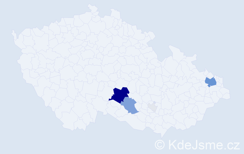 Příjmení: 'Kálay', počet výskytů 29 v celé ČR