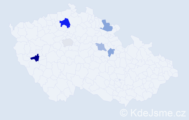 Příjmení: 'Marič', počet výskytů 17 v celé ČR