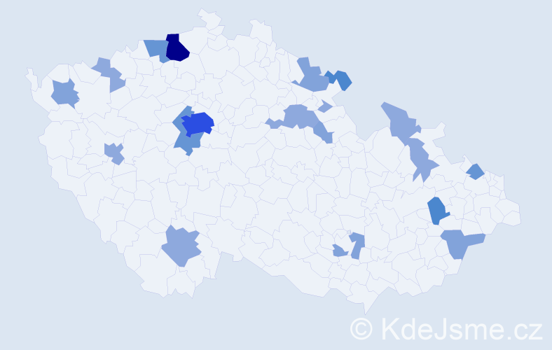 Příjmení: 'Bartschová', počet výskytů 47 v celé ČR