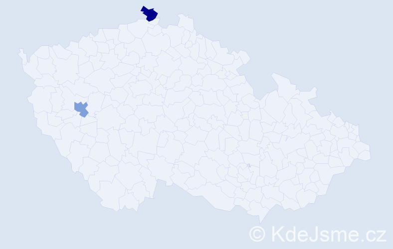 Příjmení: 'Lígrová', počet výskytů 2 v celé ČR