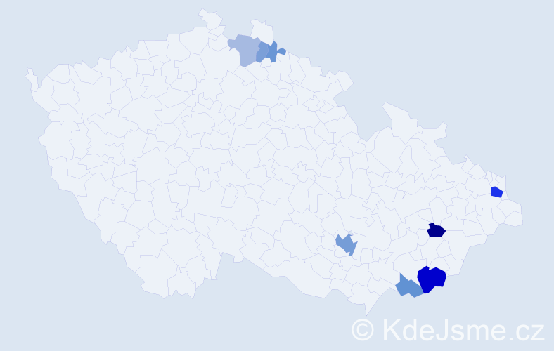 Příjmení: 'Zajdová', počet výskytů 31 v celé ČR