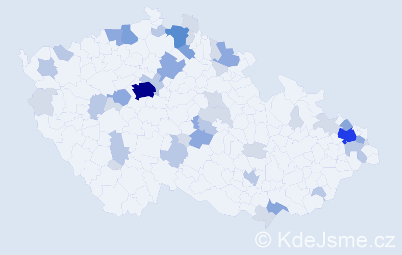Příjmení: 'Tomová', počet výskytů 111 v celé ČR